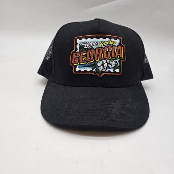 Zac Brown Band Mesh Trucker Hat Snapback OS Adult Black Georgia Clay Patch - Picture 2 of 6